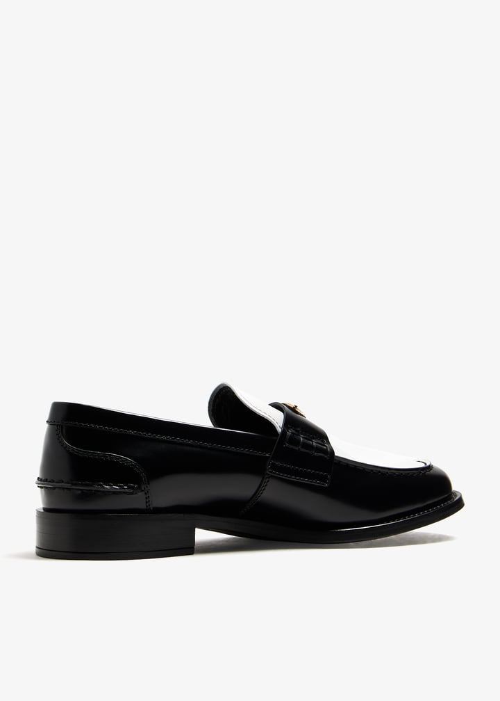 Prada Two-tone brushed leather loafers for Women - Black in
