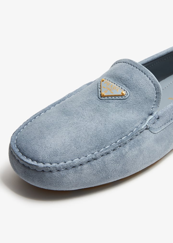Prada Suede driving shoes for Women Blue in UAE Level Shoes