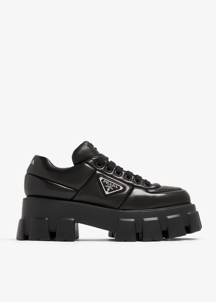 Prada Monolith padded leather lace-up shoes for Women