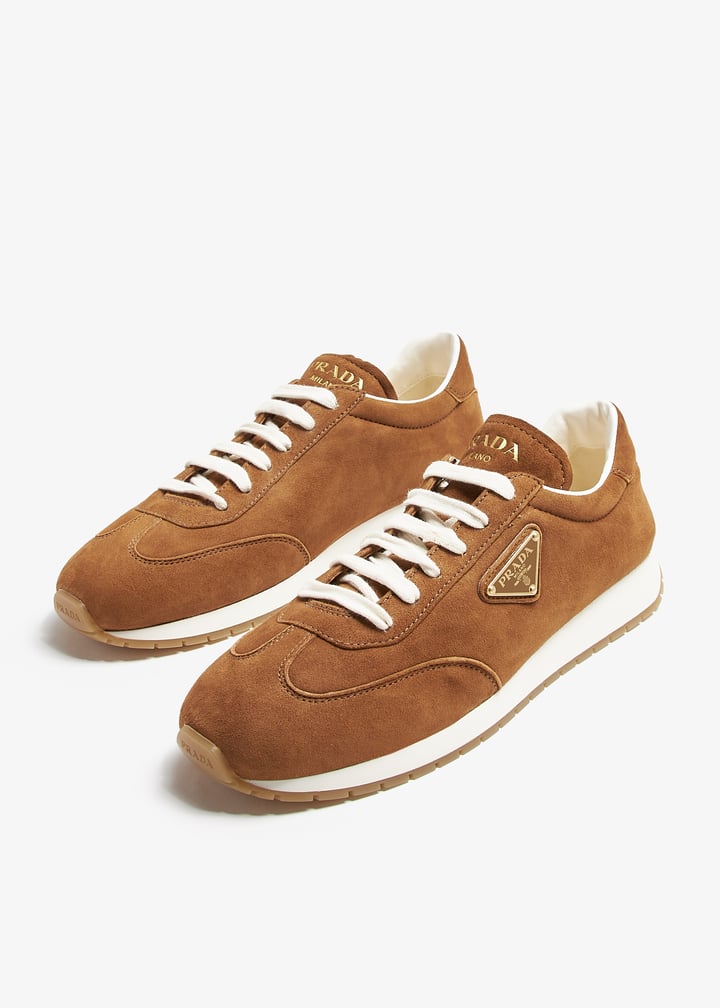 Prada Rank suede sneakers for Women - Brown in UAE | Level Shoes