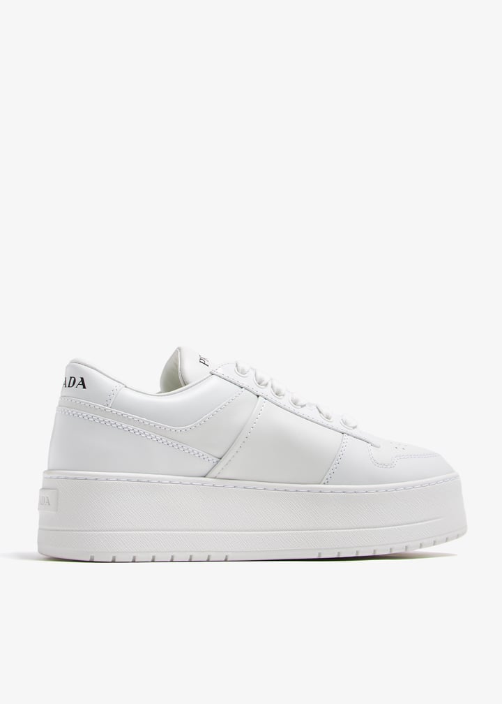 Prada Downtown Bold leather sneakers for Women - White in