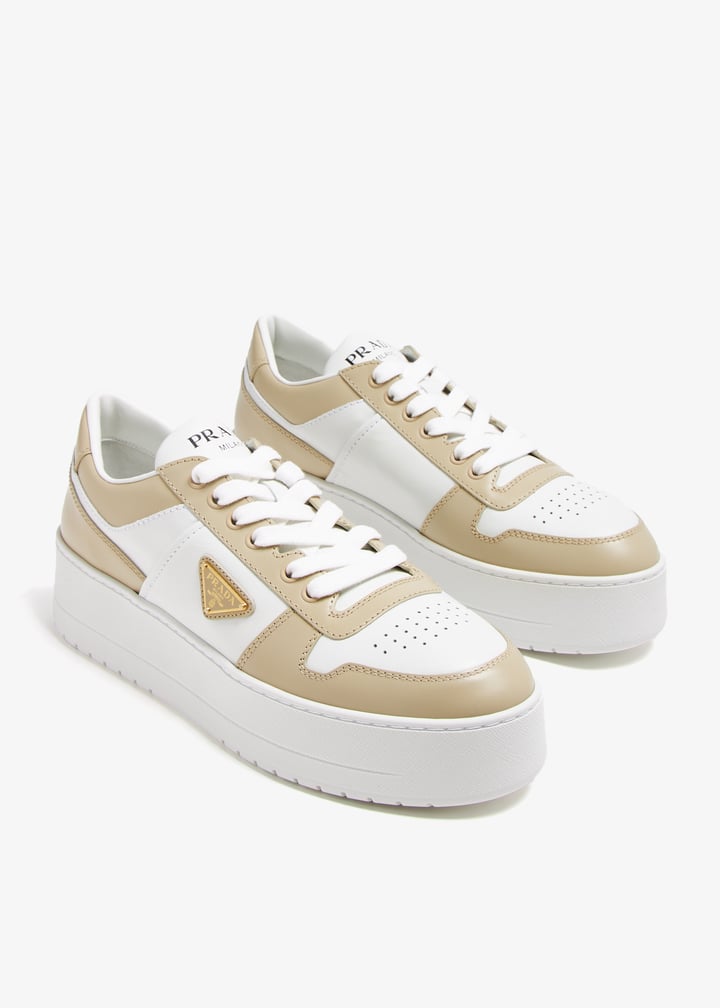 Prada Downtown Bold leather sneakers for Women - White in