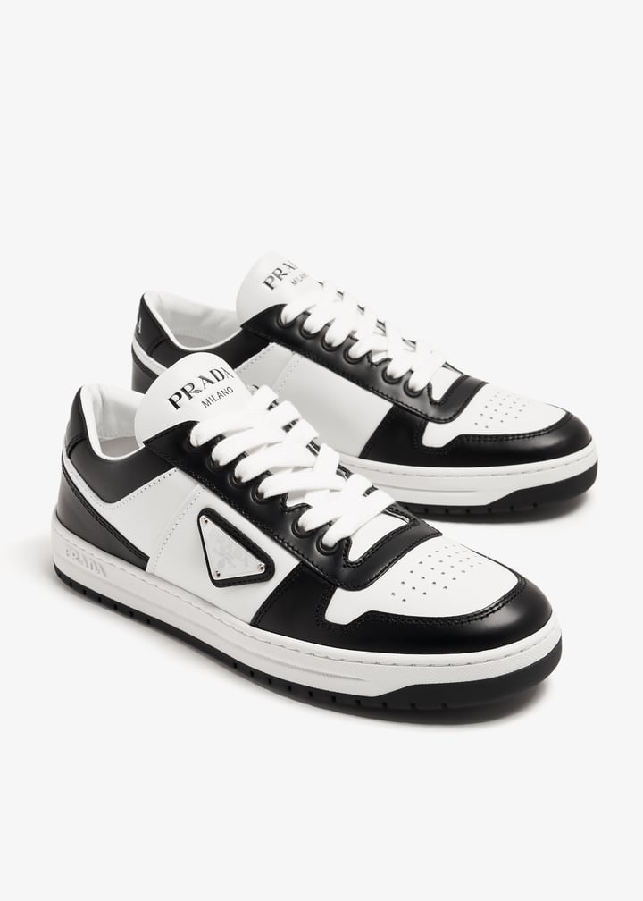 Prada Downtown perforated leather sneakers for Women - White