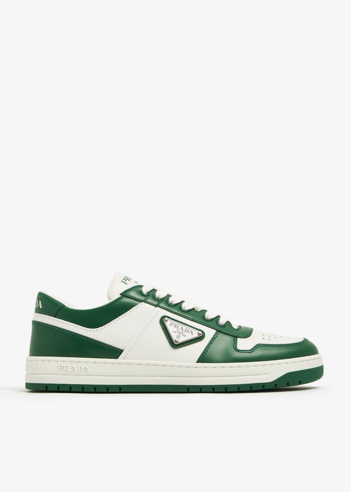 Prada Downtown perforated leather sneakers for Women - Green