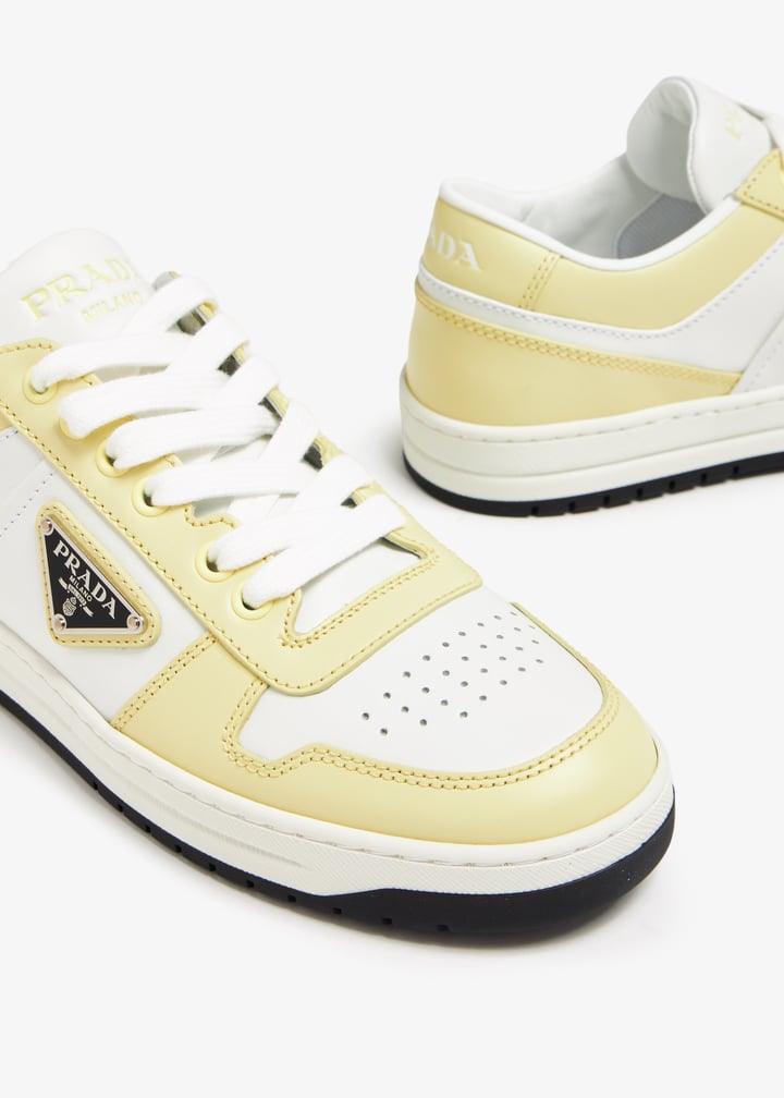 【PRADA】lady's カジュアルスニーカー Yellow＆white Prada Yellow Nylon White Platform Lug Sole Flat Low Top