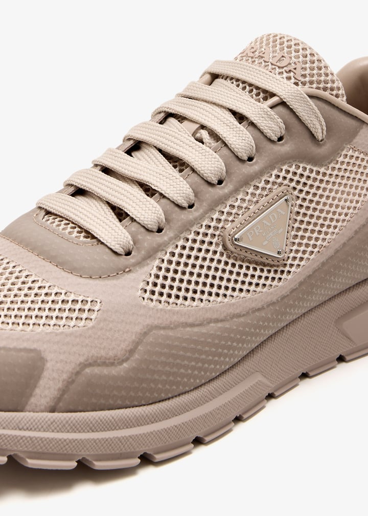Prada Prax 2.0 fabric and mesh sneakers for Women - Beige in