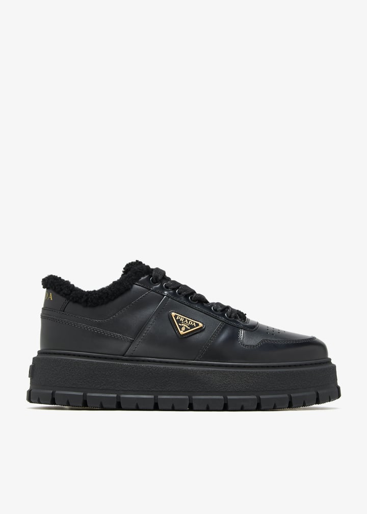 Prada Leather sneakers for Women - Black in Oman | Level Shoes