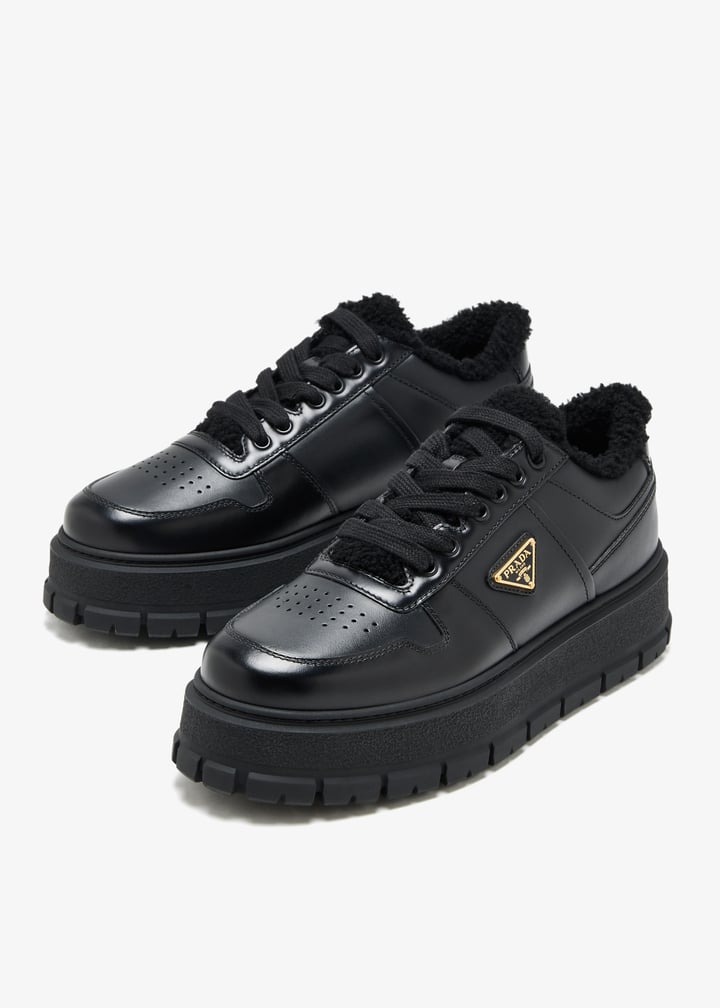 Prada Leather sneakers for Women - Black in Oman | Level Shoes