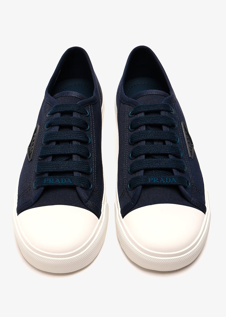 Prada Cotton gabardine sneakers for Women - Navy in UAE