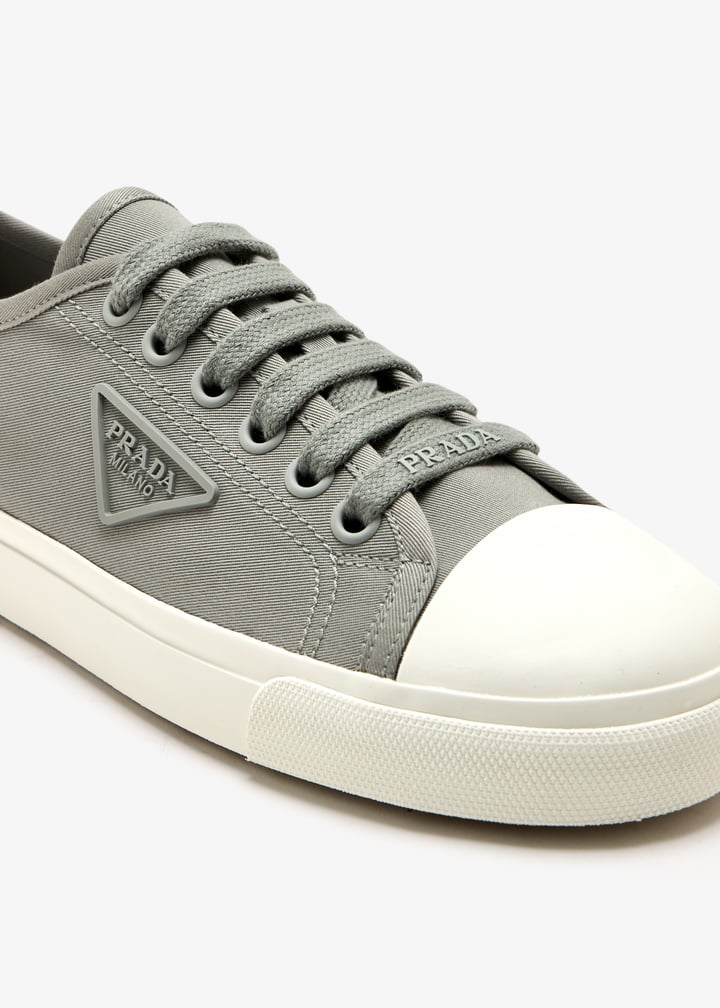 Prada Cotton gabardine sneakers for Women - Grey in UAE