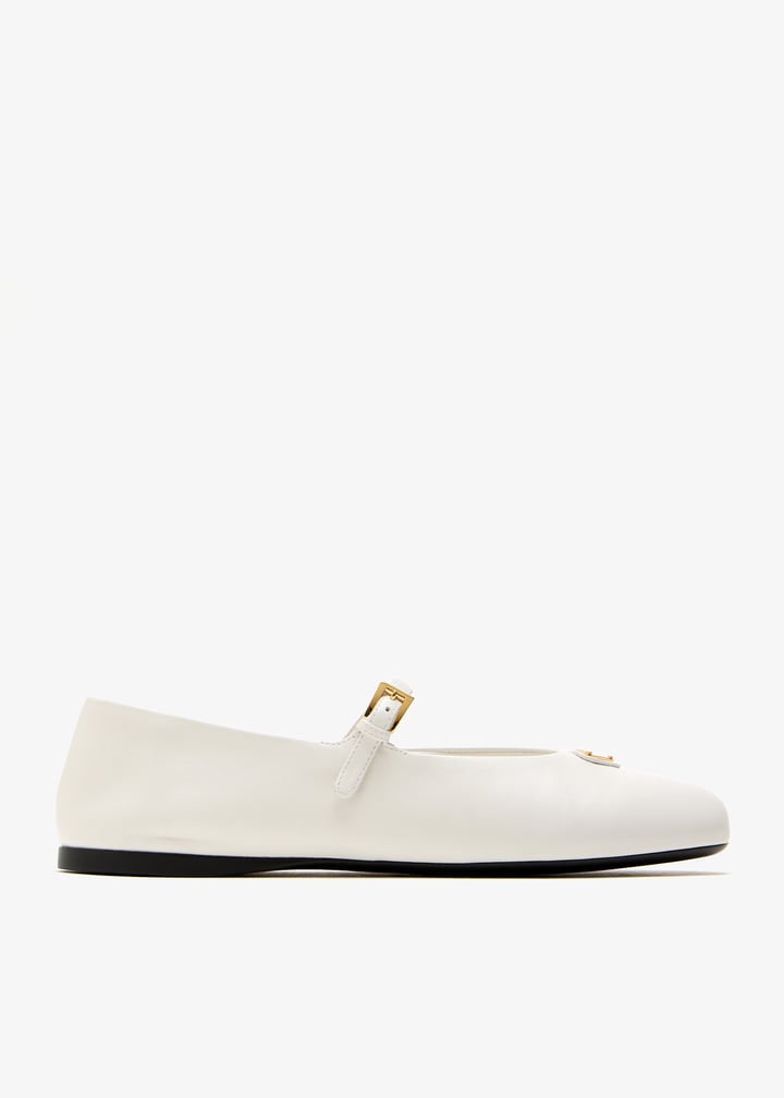 Prada Nappa leather ballerinas for Women - White in UAE