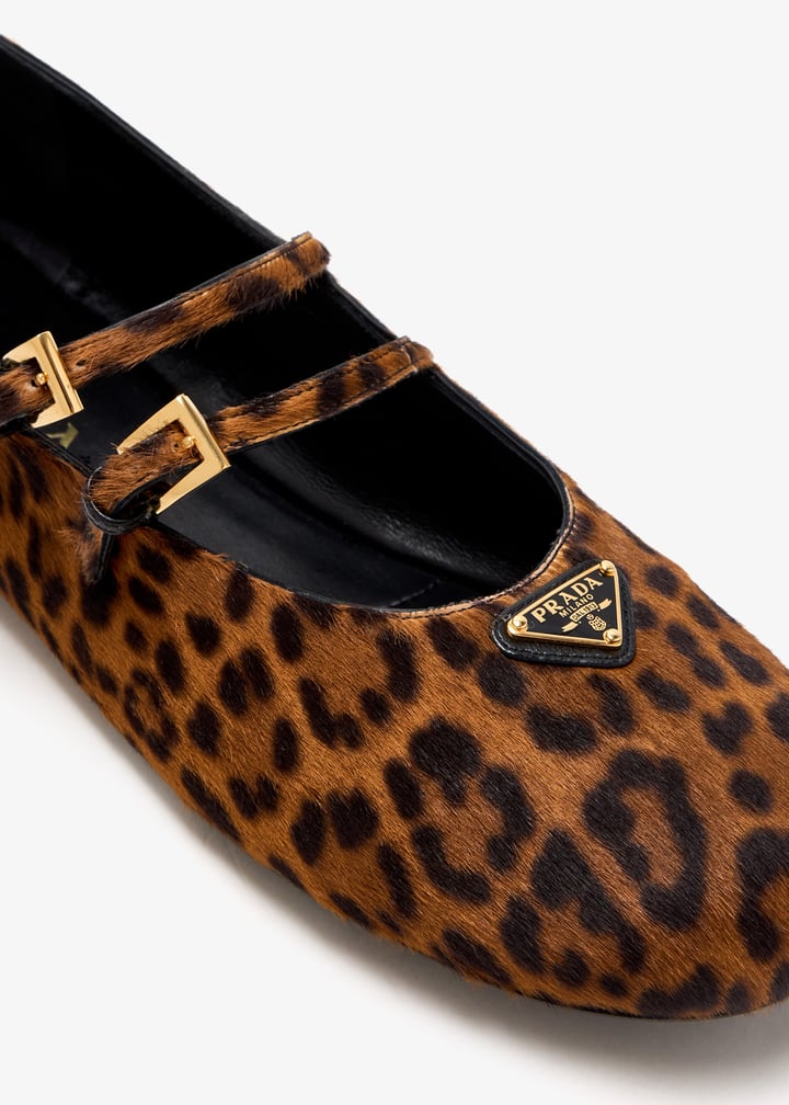 PRADA フラットシューズ レオパード Printed leather ballerinas Prada Printed leather ballerinas | REVERSIBLE
