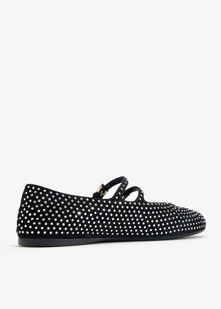 【可愛い水玉柄♪】PRADA Suede Ballerina With Crystals 0400022139271_BLACK?wid=600&