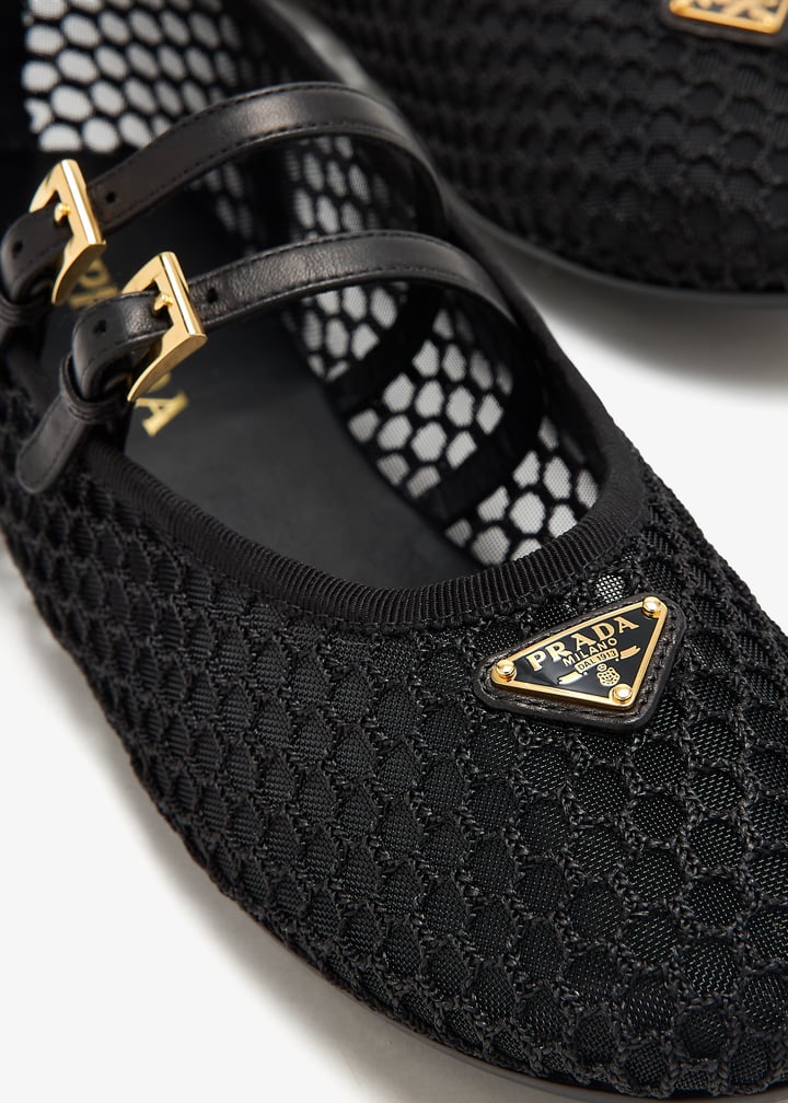 Prada Mesh fabric ballerinas for Women - Black in UAE