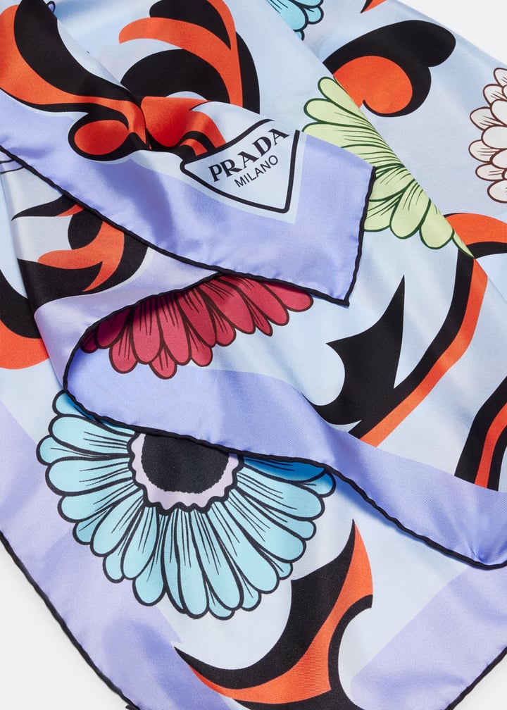 Prada Printed silk twill scarf for Women - Printed in UAE
