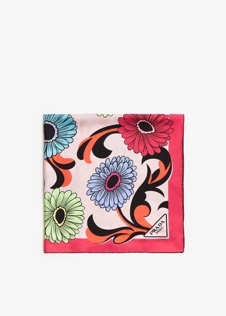 Prada Printed silk twill scarf for Women - Printed in UAE