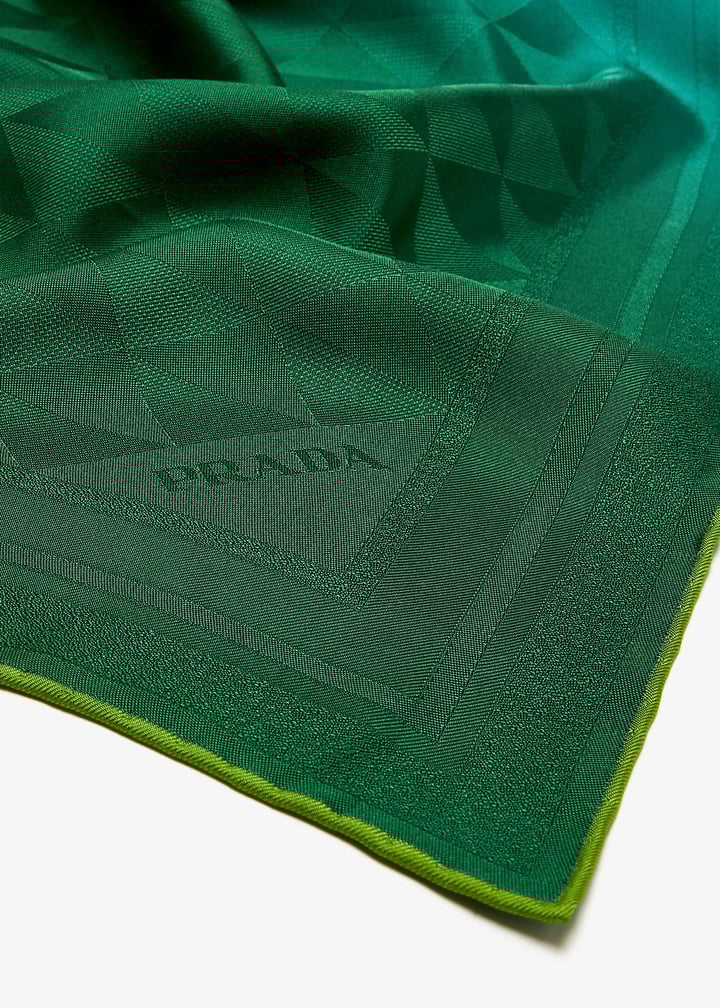 スカーフ [PRADA] Silk scarf Green Prada Triangular Printed Silk Twill Scarf | Saks Fifth Avenue