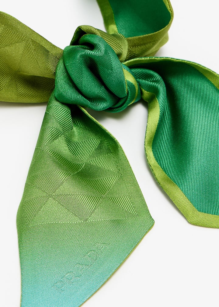 Prada Printed silk twill skinny scarf for Women - Green in