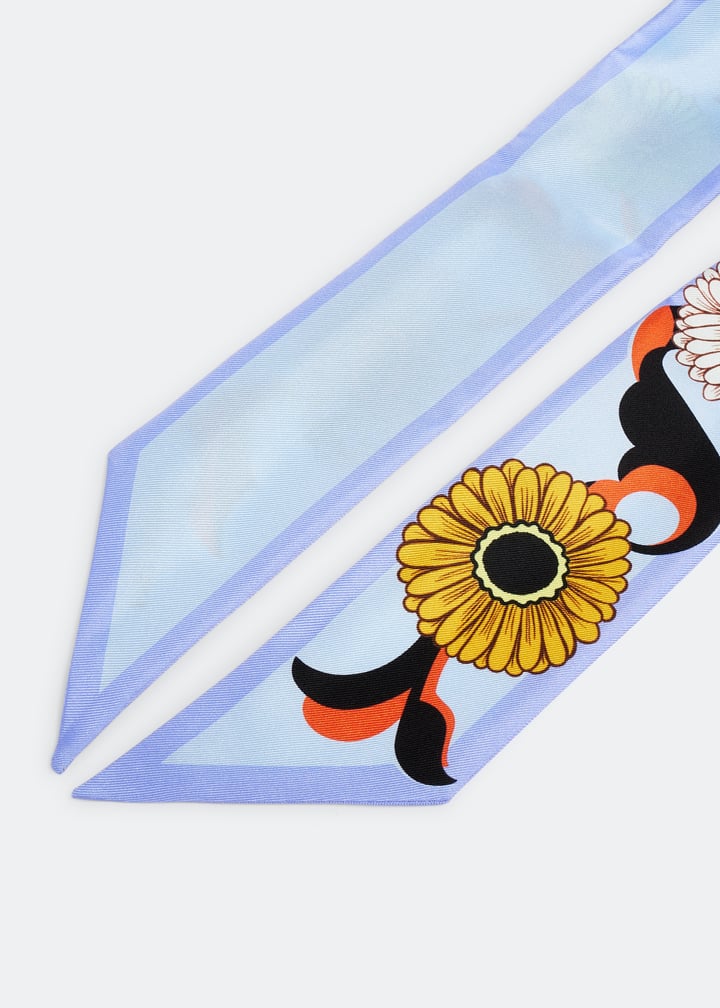 Prada Printed silk twill scarf for Women - Blue in UAE