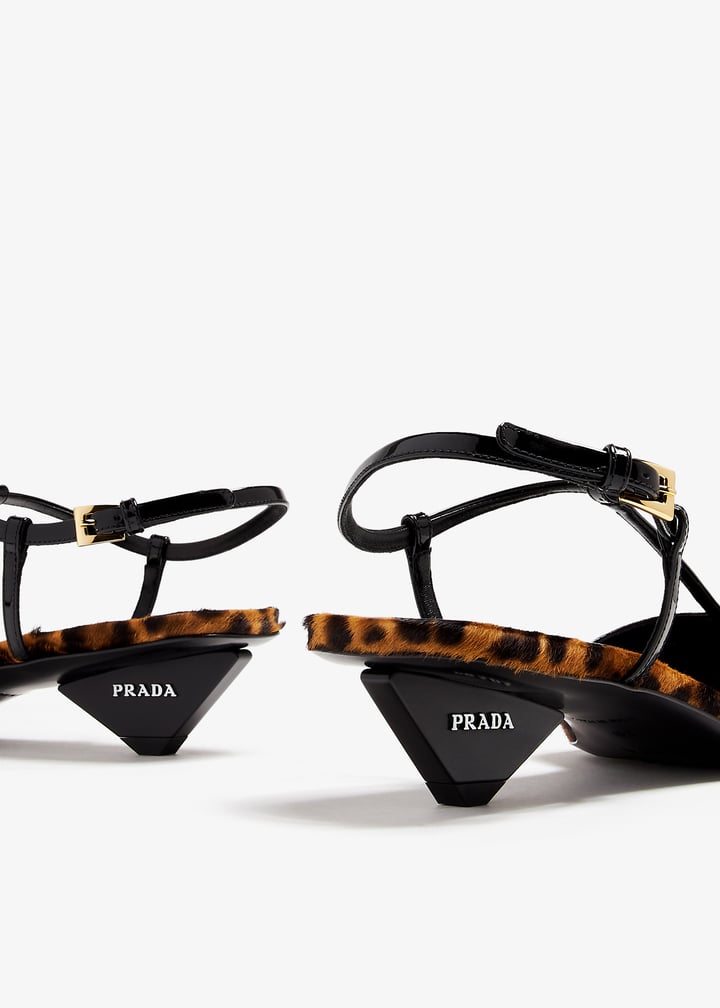 関税込★VIP価格【PRADA】アニマルプリント ミュール Prada Printed calf hair slingback pumps for Women - Animal