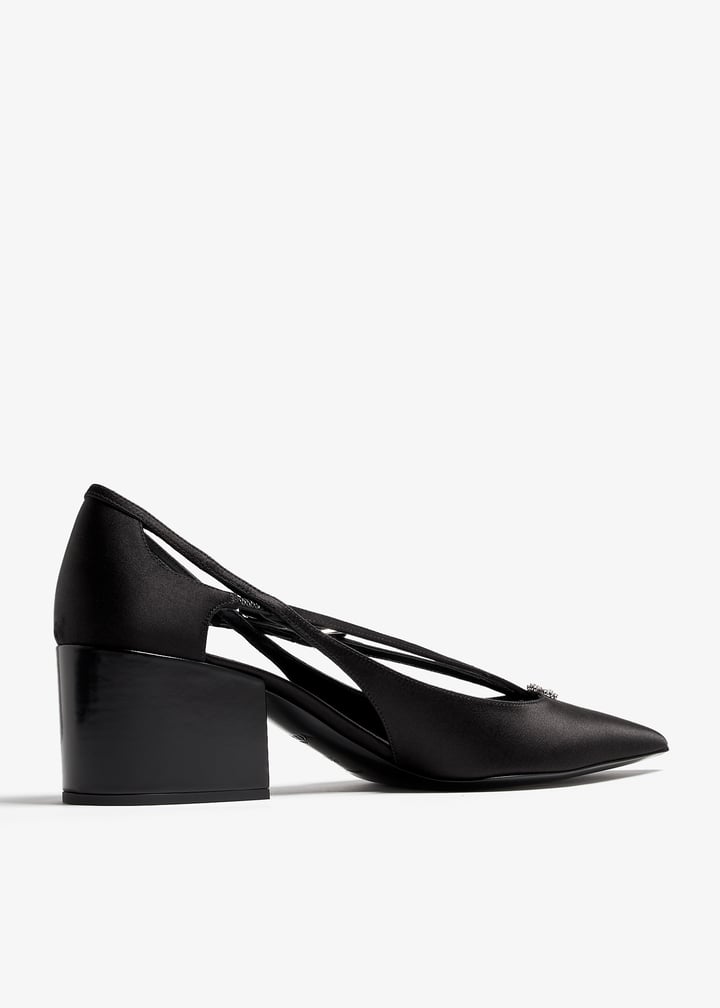 Prada Satin cut-out pumps for Women - Black in UAE | Level Shoes