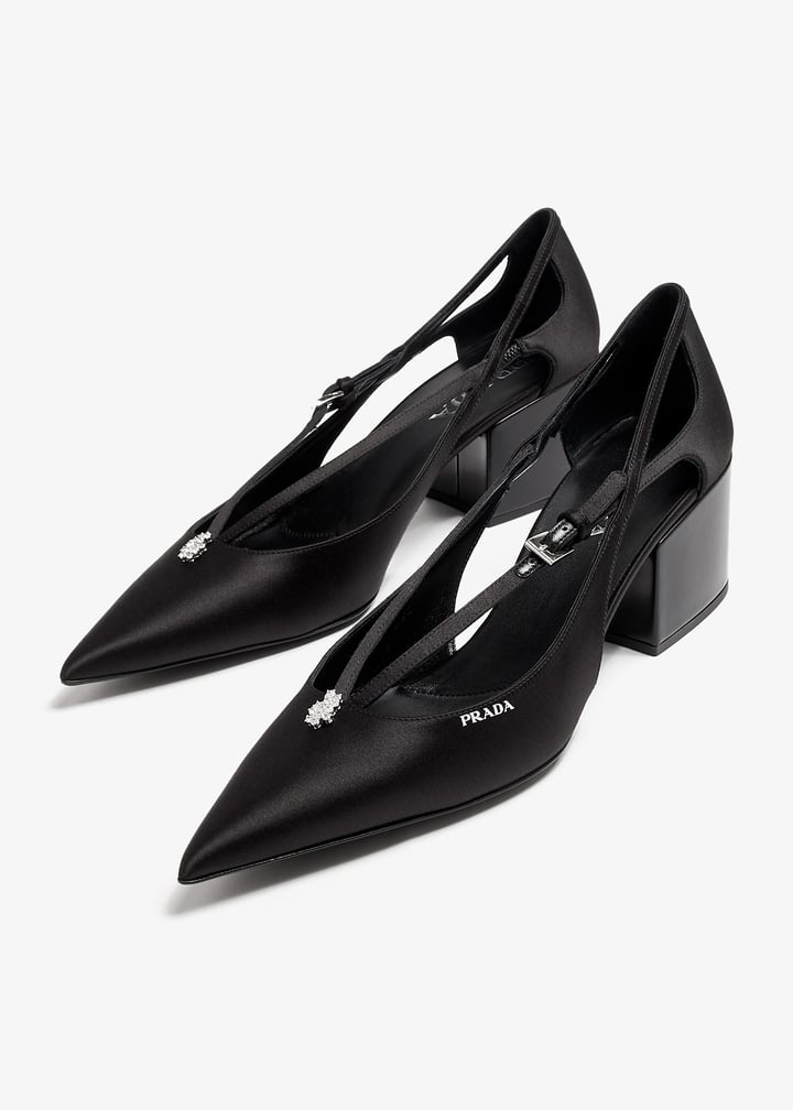 Prada Satin cut-out pumps for Women - Black in UAE | Level Shoes