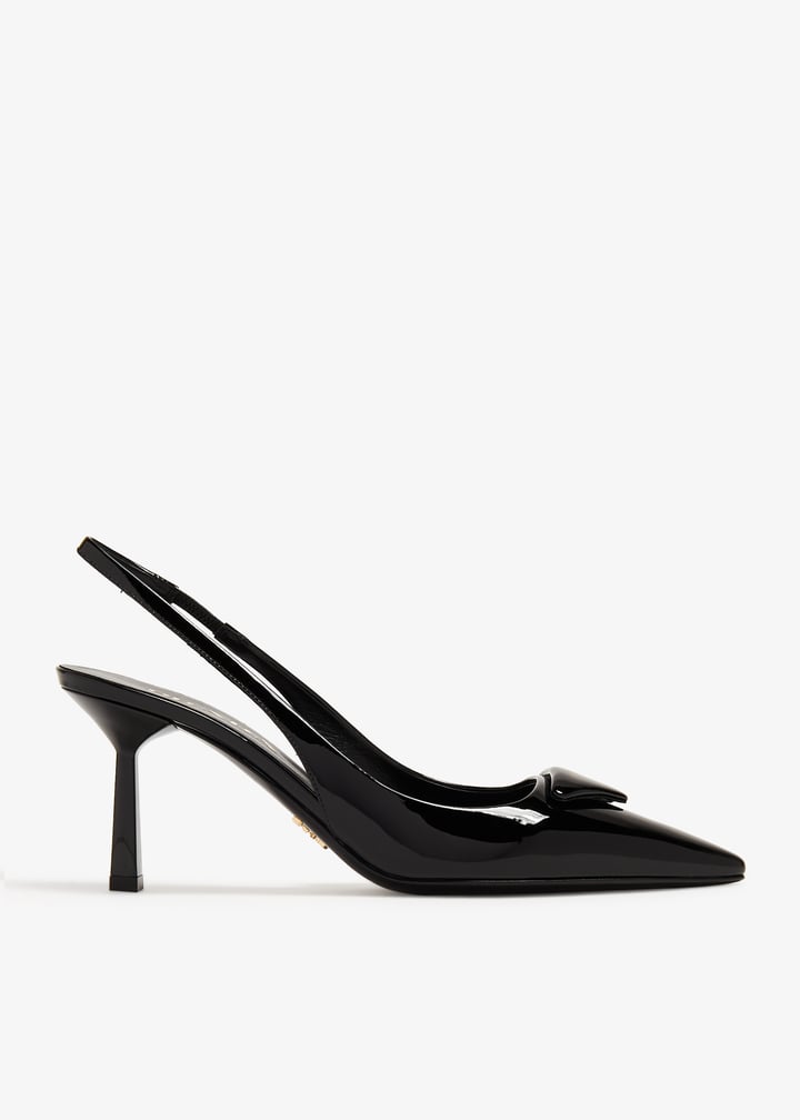 シューズ・サンダルその他 Prada Black patent leather slingback ballerina Black Patent leather slingback pumps | PRADA