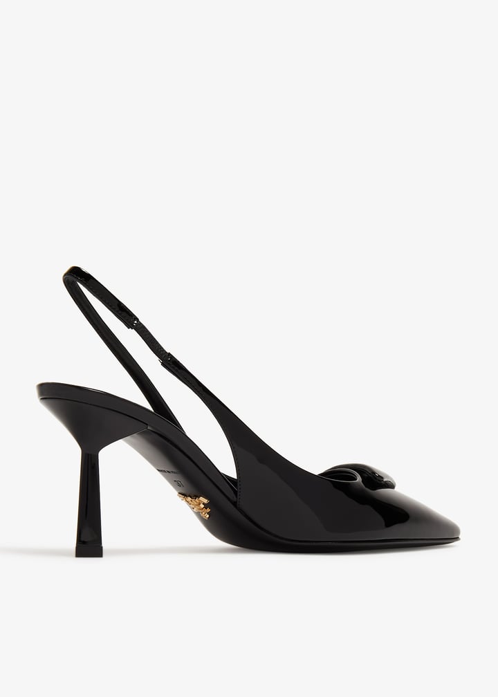 Prada Patent leather slingback pumps for Women - Black in UAE