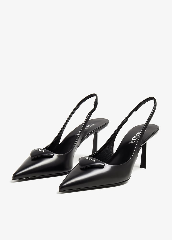 【PRADA】 Brushed Leather Slingback Pumps Prada Brushed Leather Slingback Pumps | Saks Fifth Avenue