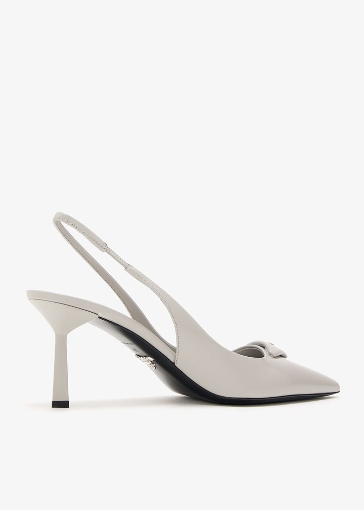 Prada Brushed leather slingback pumps for Women - Grey in