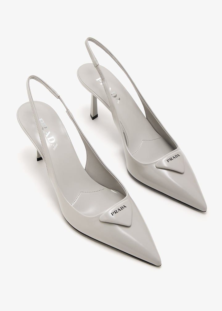 Prada Brushed leather slingback pumps for Women - Grey in
