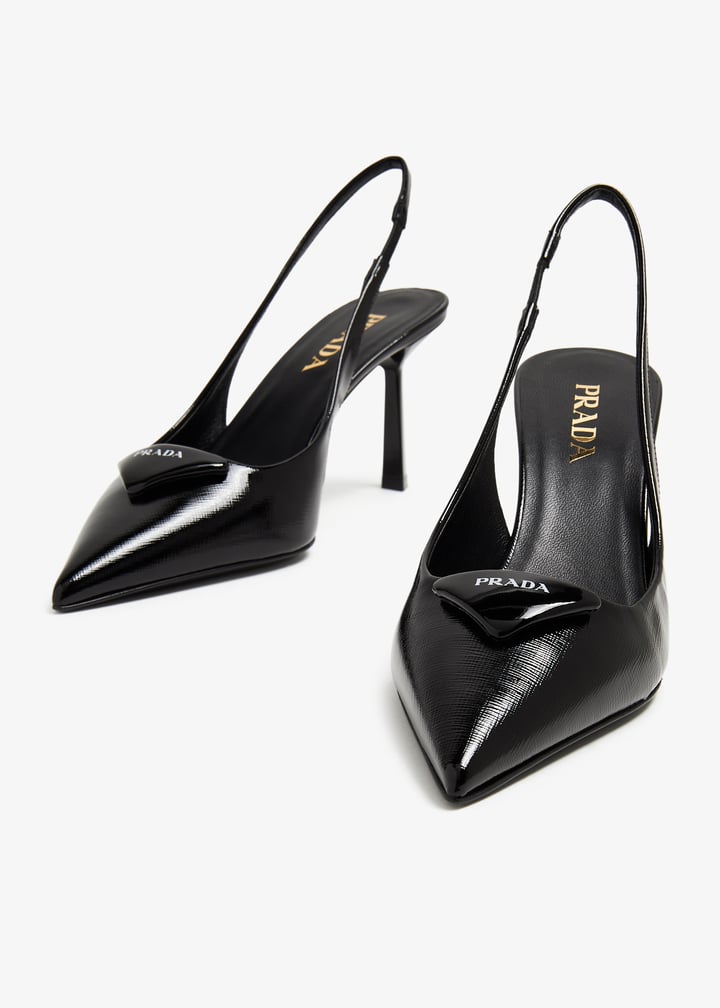 【日本入手困難】Saffiano patent leather slingback pumps Prada Saffiano leather pumps for Women - Black in UAE