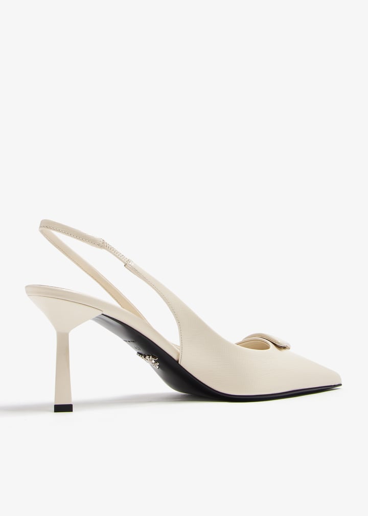 Prada Saffiano patent leather slingback pumps for Women