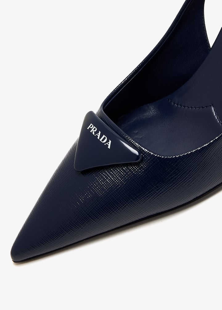 Prada Saffiano patent leather slingback pumps for Women
