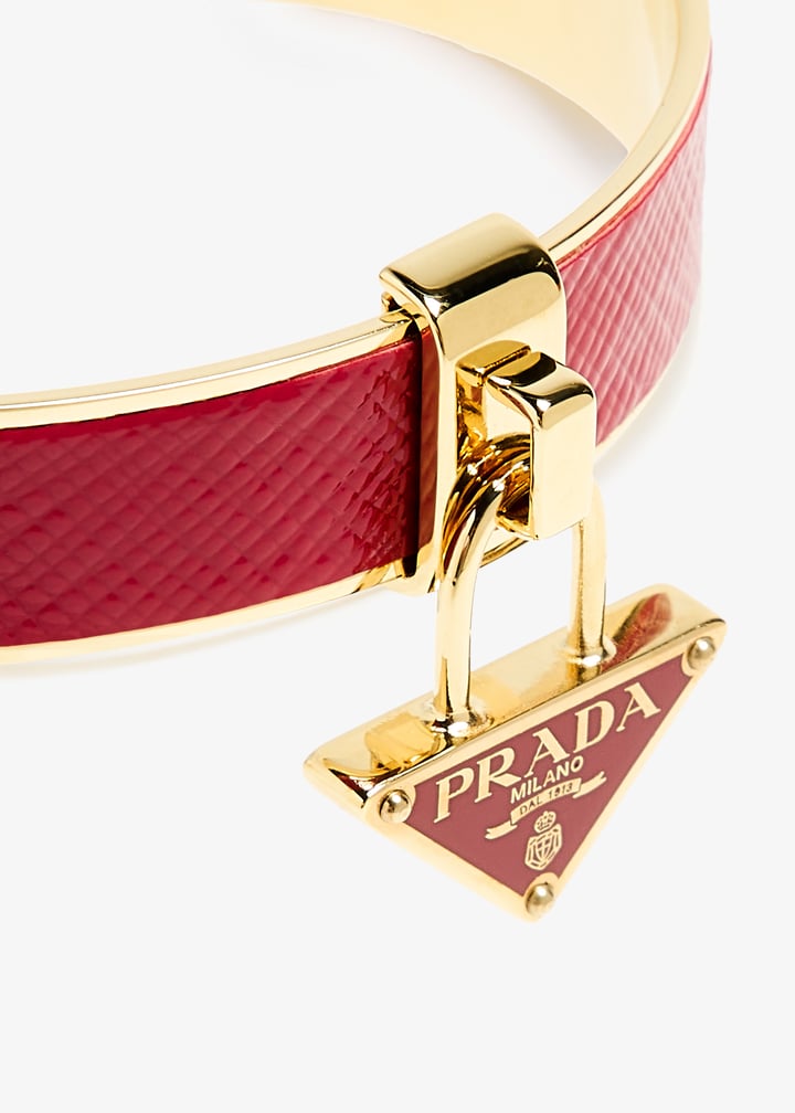 Prada Saffiano patent leather bracelet for Women - Gold in