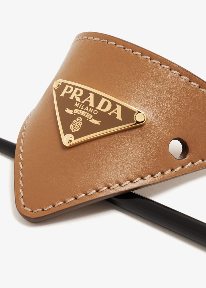 Prada Leather hair clip for Women Brown in UAE Level Shoes
