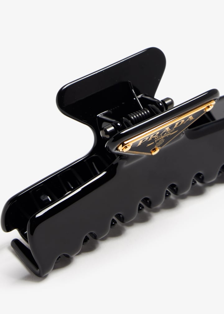 Prada Metal hair clip for Women - Black in UAE | Level Shoes