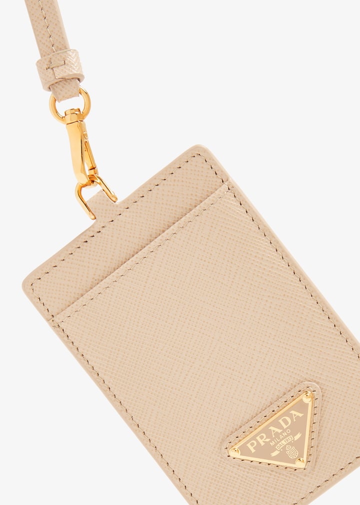 Saffiano leather badge holder