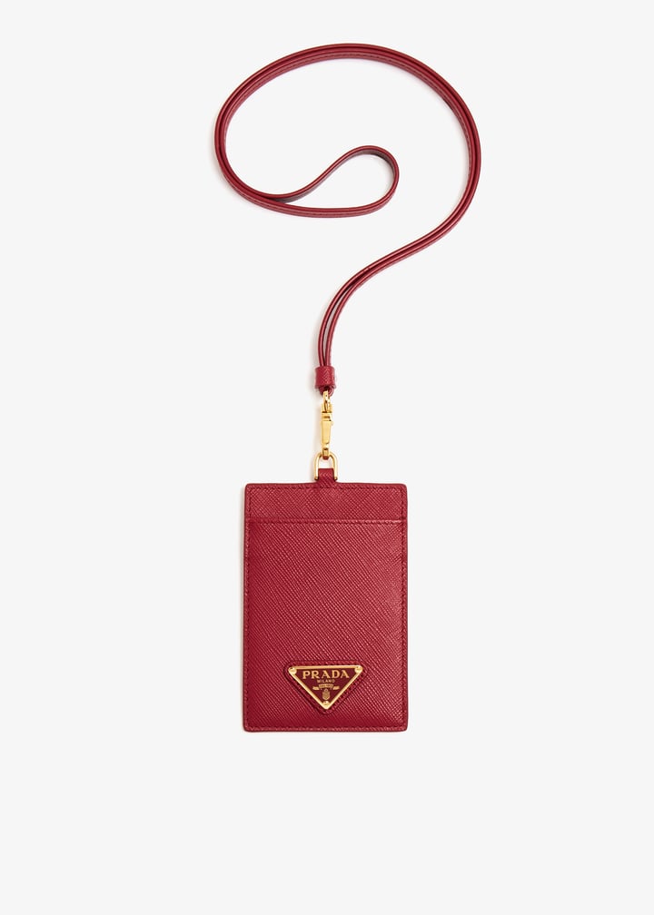 Prada Saffiano leather badge holder for Women Red in UAE Level - Main Image