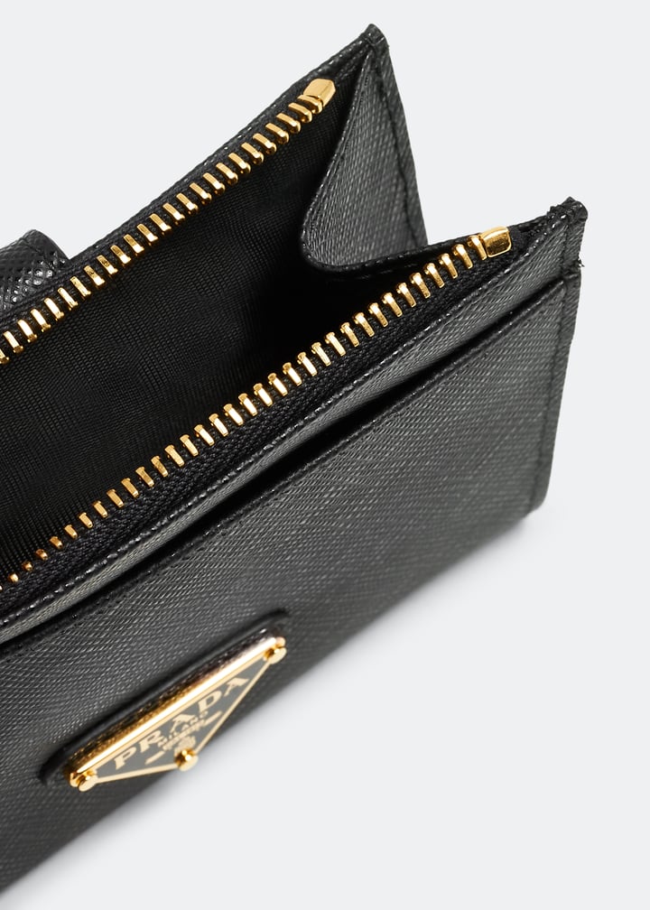 Prada Saffiano leather card holder for Women - Black in UAE