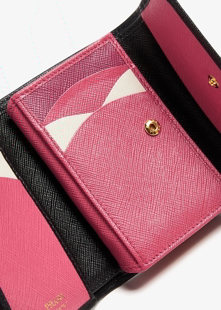 Prada Small Saffiano leather wallet for Women - Black in UAE