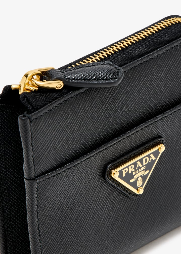 Prada Small Saffiano leather zipper wallet for Women - Black