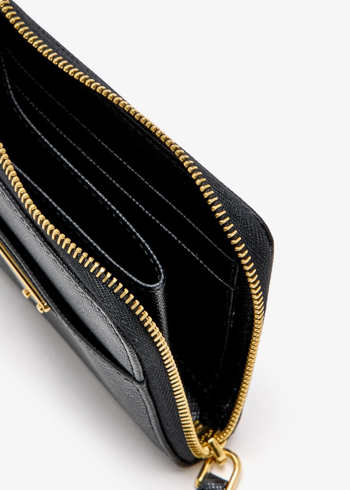 Prada Small Saffiano leather zipper wallet for Women - Black