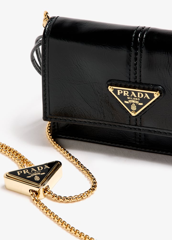 Leather card holder with chain strap