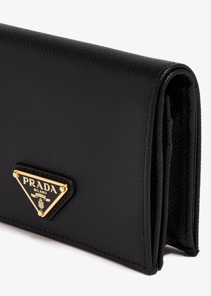 Prada Small Saffiano leather wallet for Women - Black in UAE