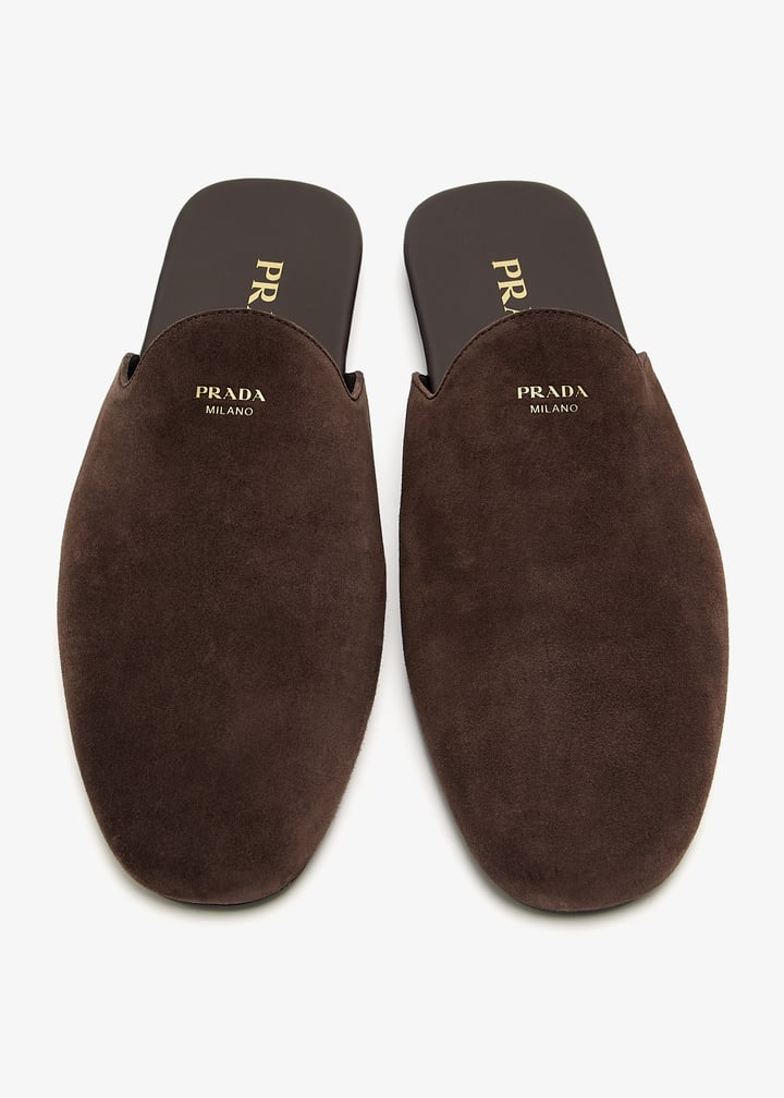 【関税&送料込】Prada Suede Flat Mules Prada Suede Mules | Saks Fifth Avenue