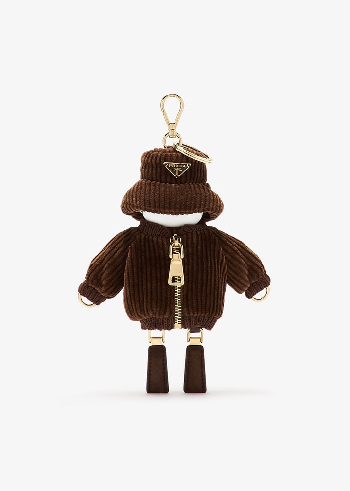 バッグチャーム PRADA 1TT181_2C60_F0005 SOFT ROBOT CORDURIY BAG CHARM Tobacco Soft Robot corduroy bag charm | PRADA