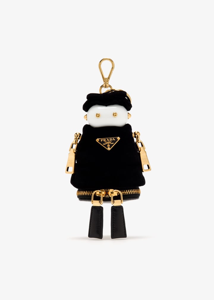 新作♡【PRADA】 Soft Robot ベルベット バッグチャーム Prada Soft Robot velvet bag charm for Women - Black in UAE