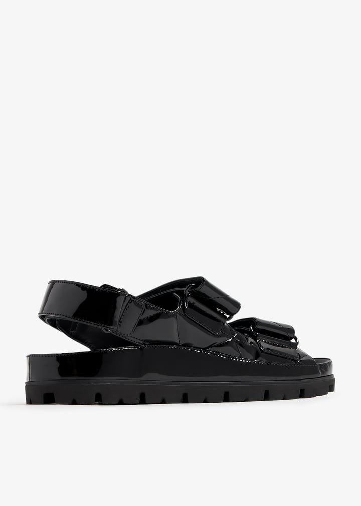 Prada Patent leather sandals for Women - Black in UAE | Level Shoes