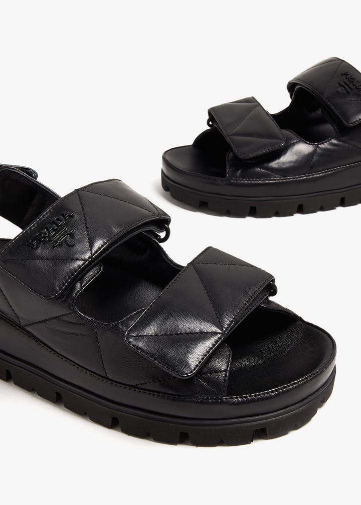 Prada Padded nappa leather sandals for Women - Black in UAE